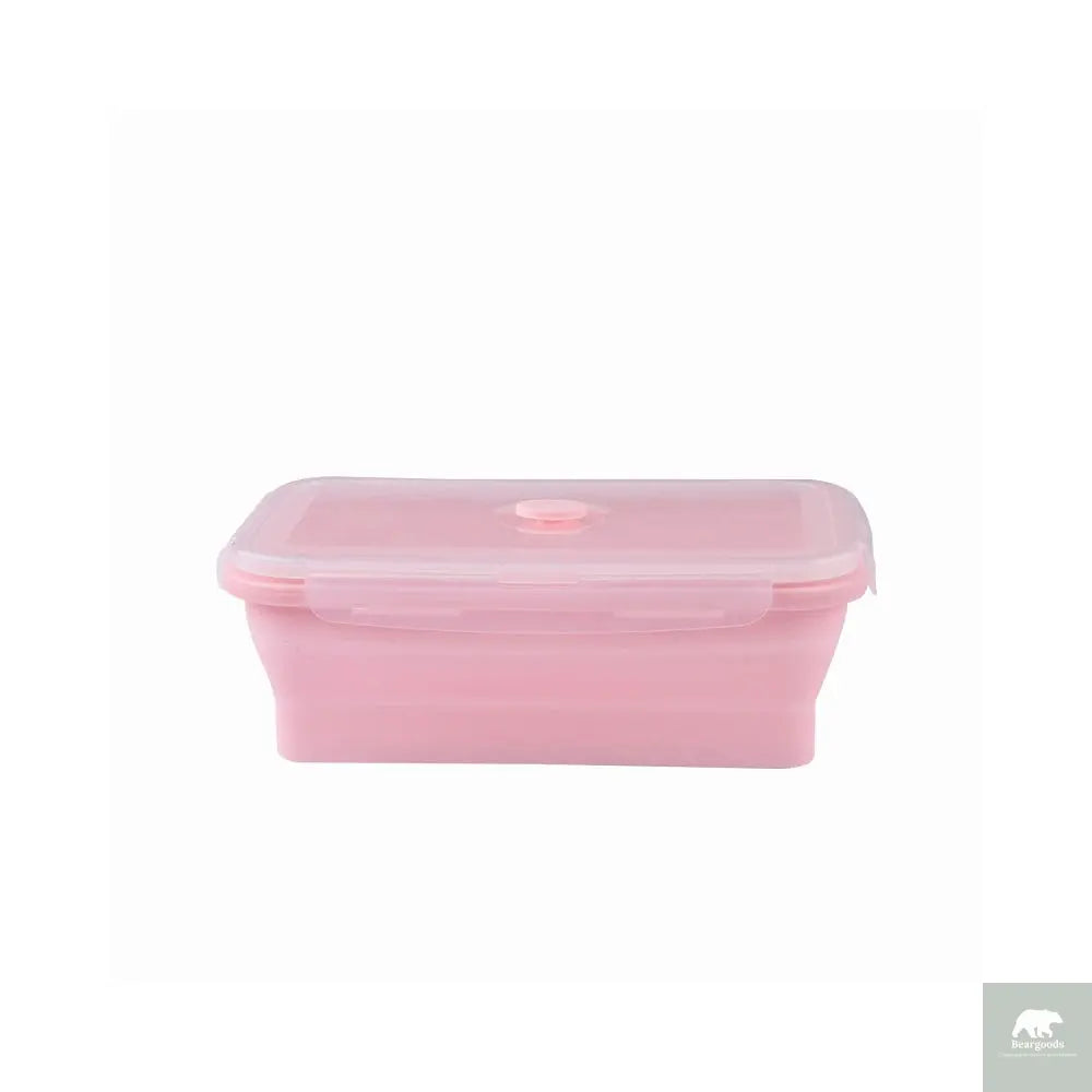 1 PCS Silicone Folding Lunch Box Food Grade Square Portable Microwave Oven Lunch Box Outdoor Travel Picnic Preservation Box Beargoods