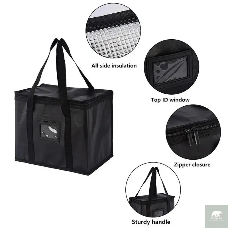 70L Insulated Thermal Cooler Bag Insulation To Keep Cold Large Capacity Portable Lunch Bag Zip Picnic Camping Tin Foil Food Bag Beargoods