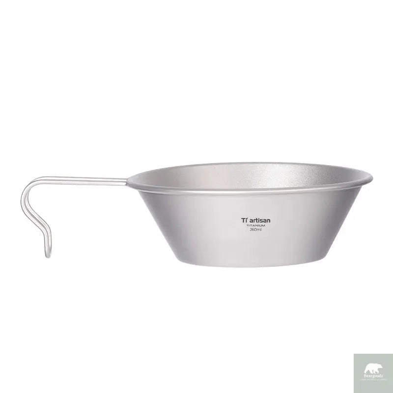 260ml Titanium Camping Sierra Bowl With Fixed Handle Beargoods
