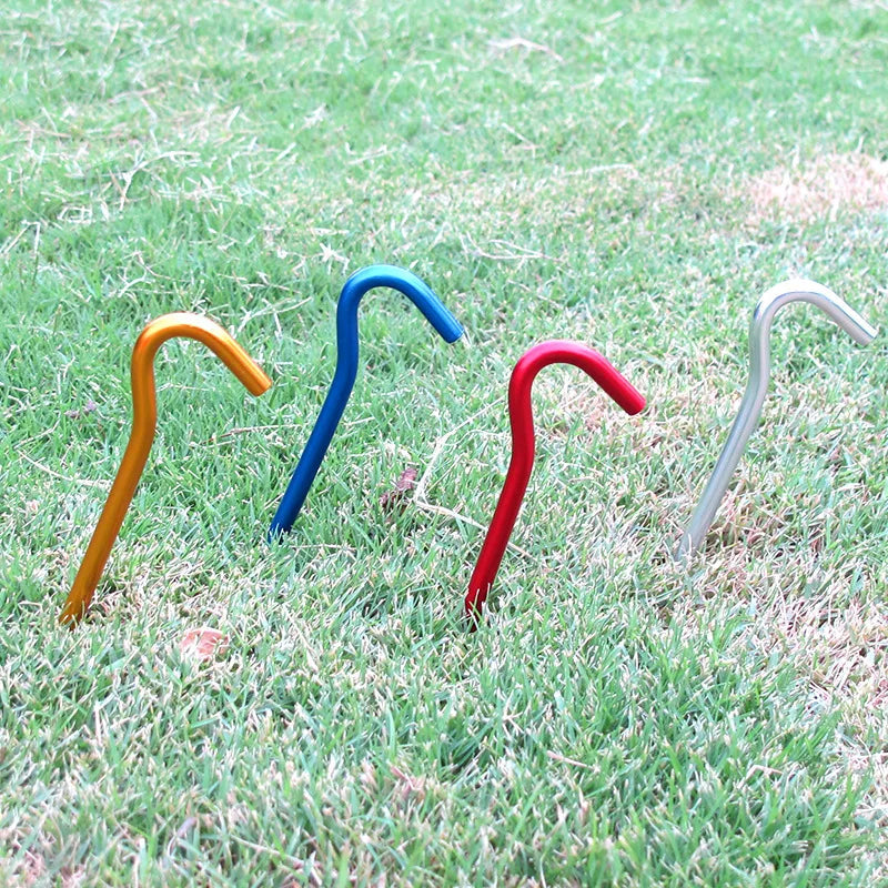Aluminium Alloy Tent Pegs With Hooks 10pcs Beargoods