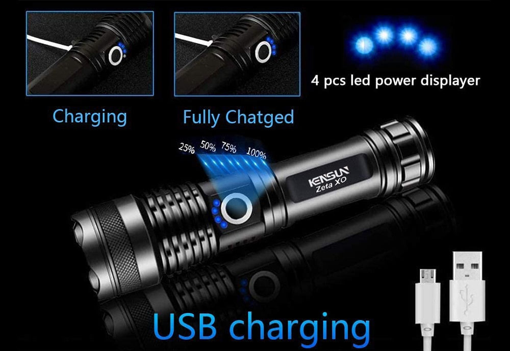 High Power Rechargeable Led Flashlight - Beargoods