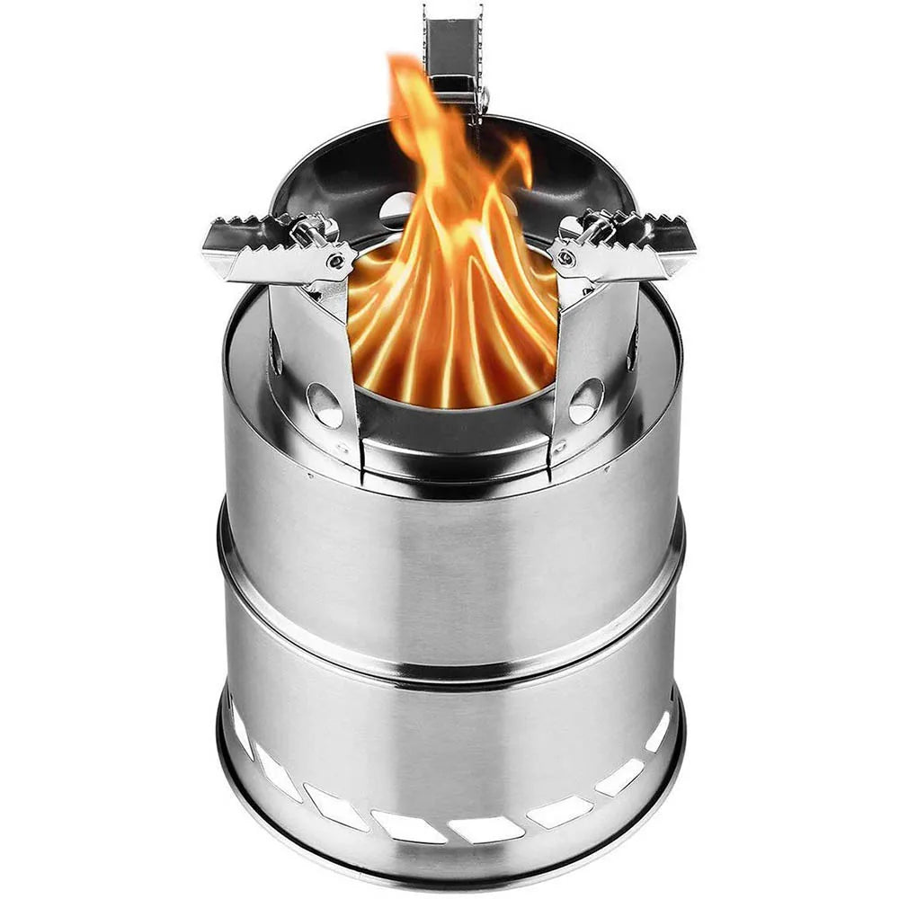 Portable Outdoor Camping Stove Wood Burning Mini Lightweight Stainless Steel Stove Picnic BBQ Cooker Travel Adventure Tools Beargoods