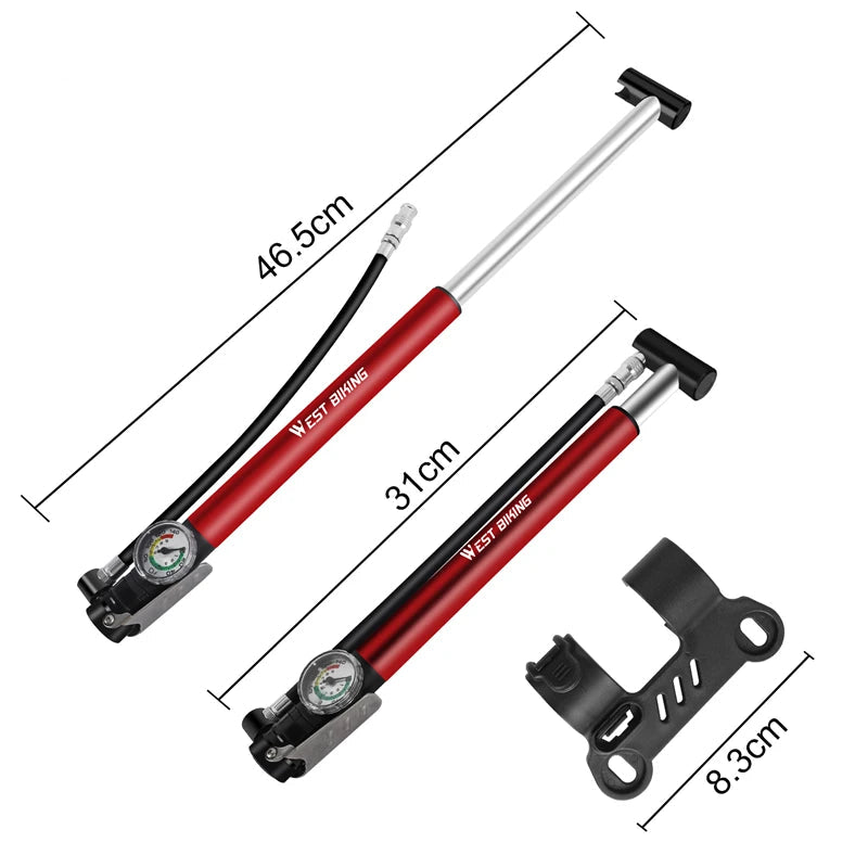 Mini Portable Bicycle Pump with Gauge Beargoods