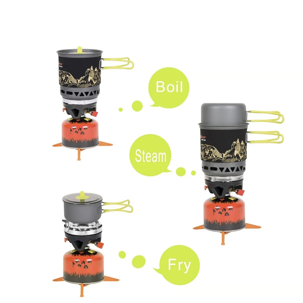 Camping Cookware Bowl Pot Pan Tableware Combination Gas Cooking System Beargoods