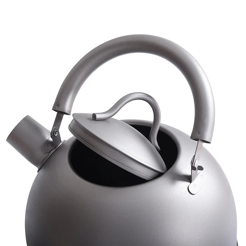 Boundless Voyage Outdoor Ultralight Big Capacity Pot with Warning Buzzer 2L Titanium Kettle for Boiling Water Coffee Tea Beargoods