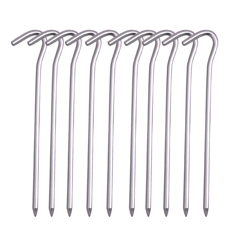 Aluminium Alloy Tent Pegs With Hooks 10pcs Beargoods