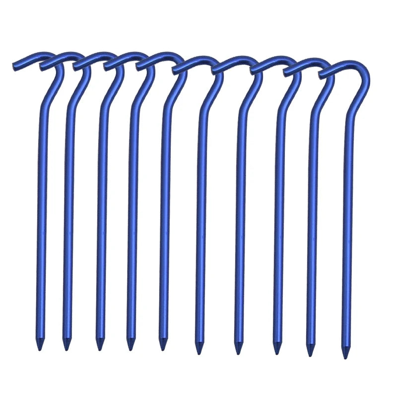 Aluminium Alloy Tent Pegs With Hooks 10pcs Beargoods