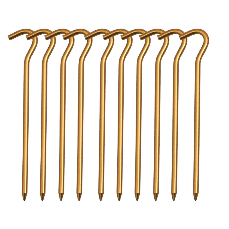Aluminium Alloy Tent Pegs With Hooks 10pcs Beargoods