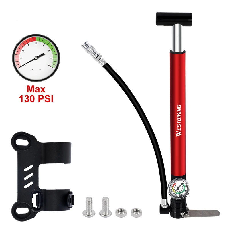 Mini Portable Bicycle Pump with Gauge Beargoods