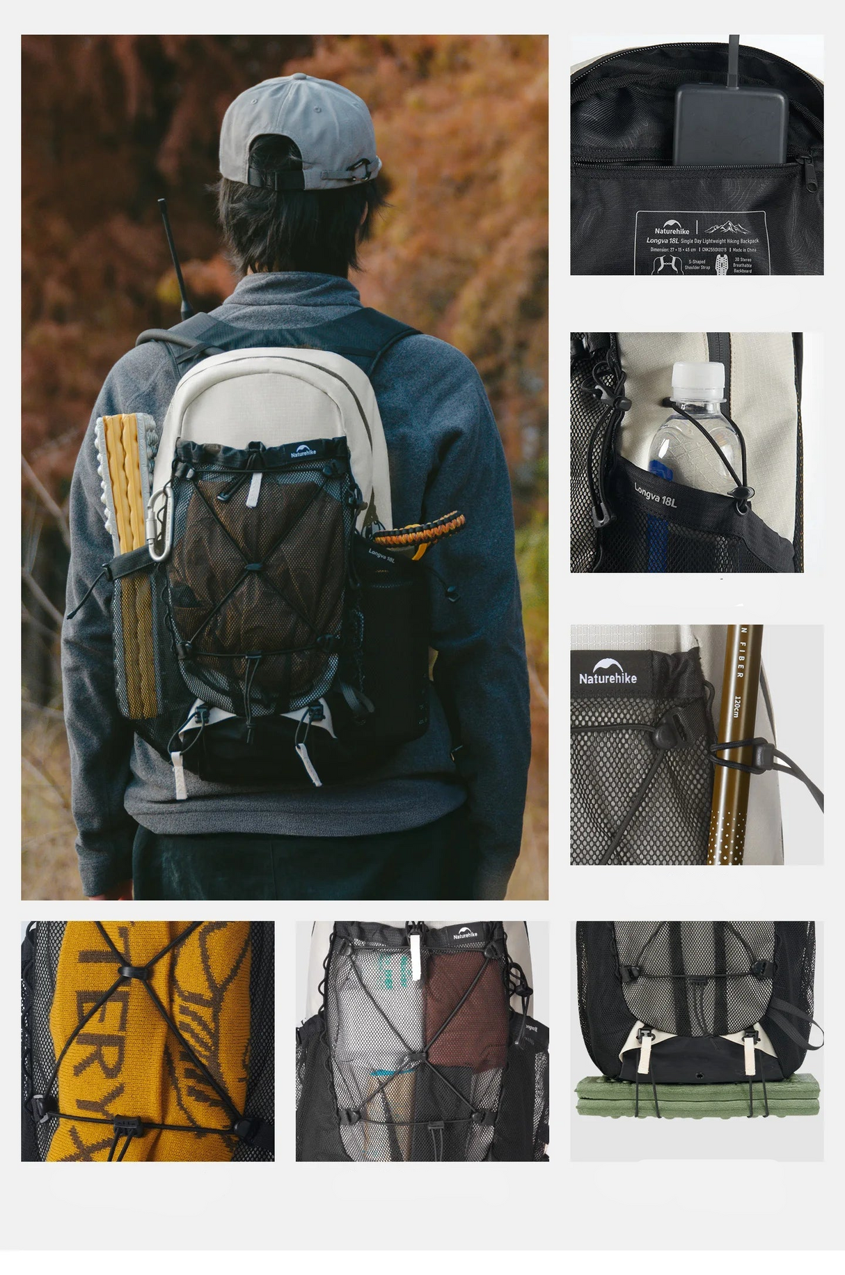 Naturehike LongWa 18L Hiking Backpack Ultralight Waterproof Outdoor Sport Bag Men Women Camping Travel Climbing Rucksack Beargoods