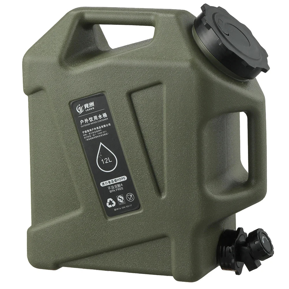 12L Camping Water Container Outdoor Water Bucket Large Capacity Portable Water Bag Detachable Faucet Picnic Drive Water Tank Beargoods