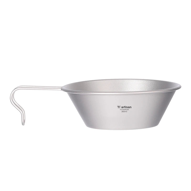 260ml Titanium Camping Sierra Bowl With Fixed Handle Beargoods