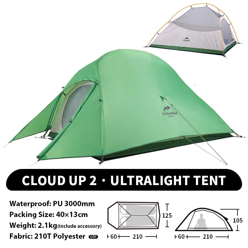 Naturehike Cloud Up 1 2 3 Person Camping Tent Ultralight Waterproof Trekking Tents Hiking Backpacking Shelter Tent Travel Tent Beargoods