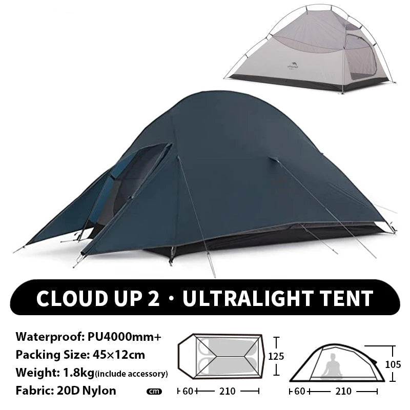 Naturehike Cloud Up 1 2 3 Person Camping Tent Ultralight Waterproof Trekking Tents Hiking Backpacking Shelter Tent Travel Tent Beargoods