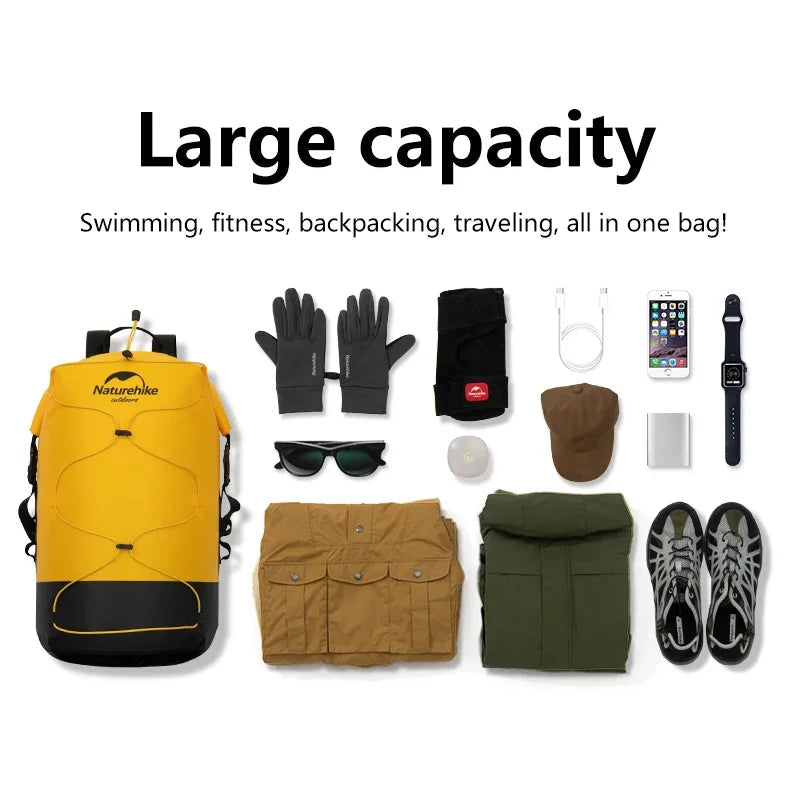Naturehike Outdoor Waterproof Bag Wet & Dry Separation Outdoor Portable 20-40L Large Capacity Trail Bags Diving Backpack Beargoods