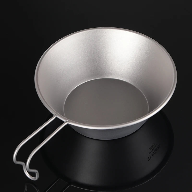 260ml Titanium Camping Sierra Bowl With Fixed Handle Beargoods
