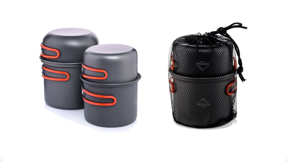 Non-stick Pots Pans Portable Outdoor Camping Hiking Cooking Set Cookware travel tableware Beargoods