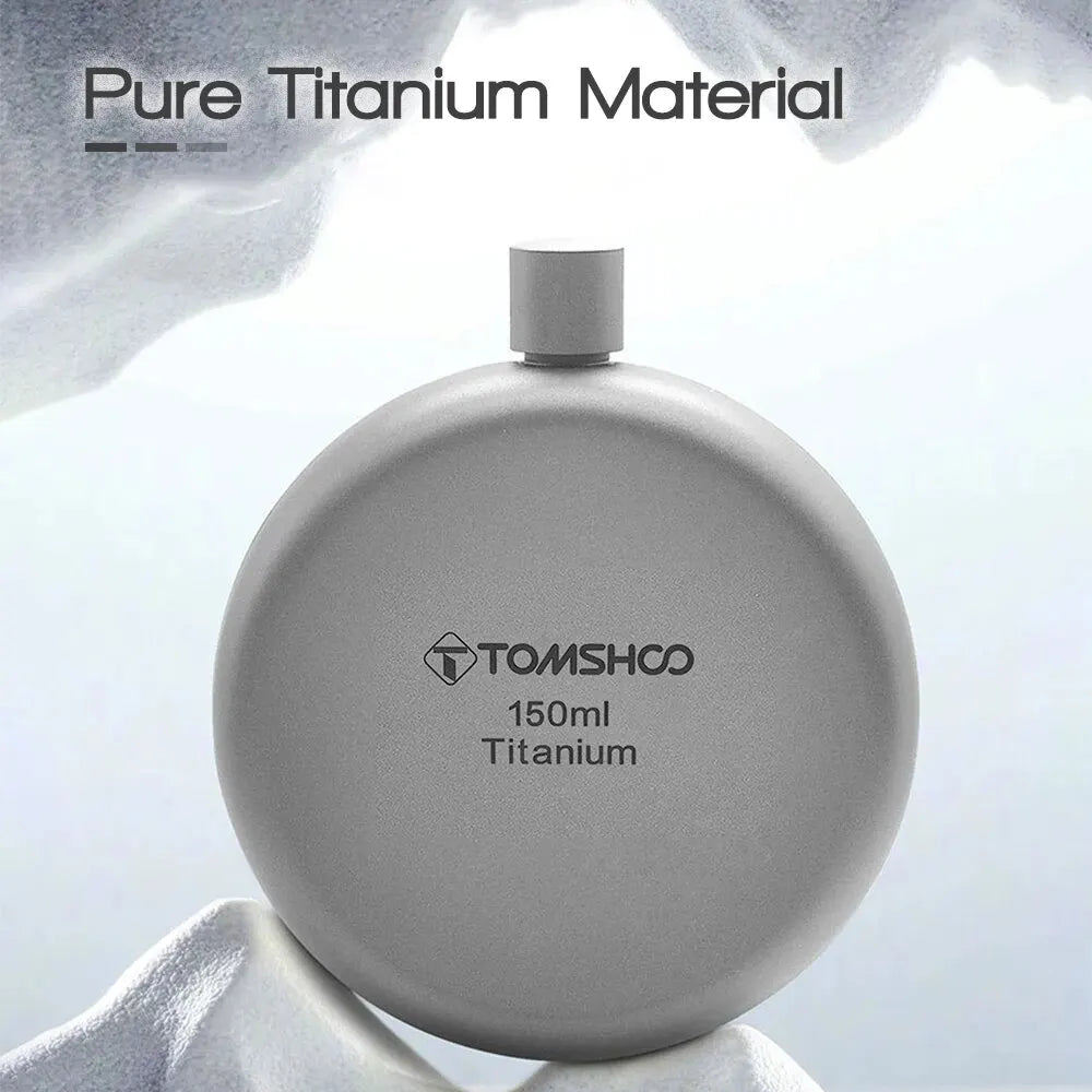 150ml/180ml Titanium Flask with Funnel Camping Hiking Backpacking Travel Picnic Beargoods