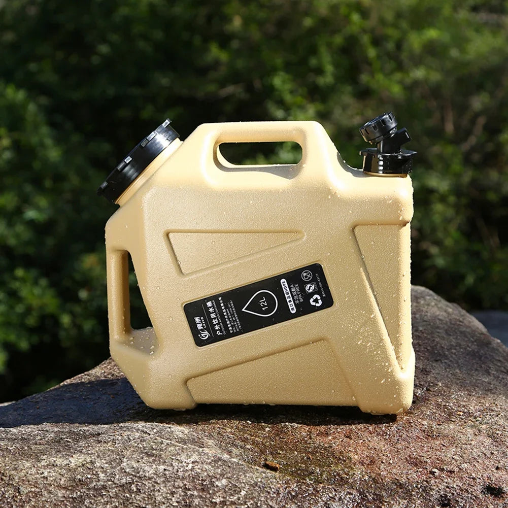 12L Camping Water Container Outdoor Water Bucket Large Capacity Portable Water Bag Detachable Faucet Picnic Drive Water Tank Beargoods