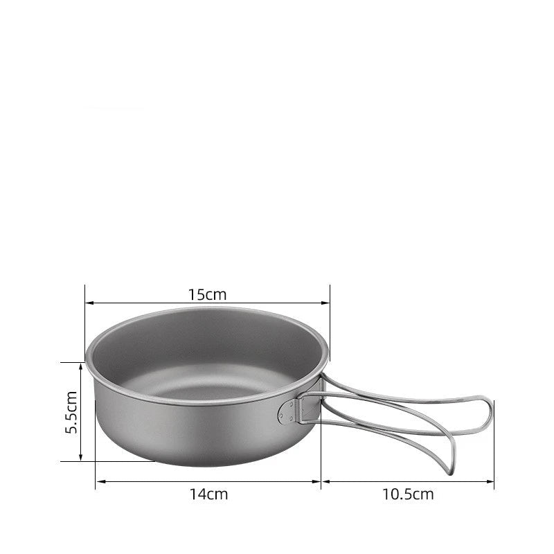 Titanium Outdoor Pot Set Picnic Camping Set Tableware Foldable Lightweight Portable Soup Pot Cooking Pot Set Beargoods