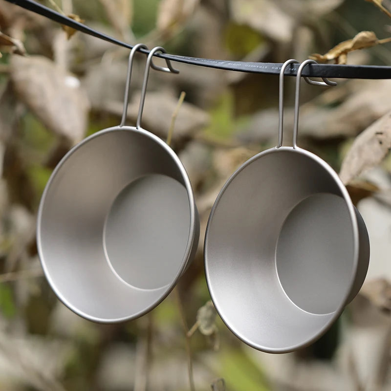 260ml Titanium Camping Sierra Bowl With Fixed Handle Beargoods