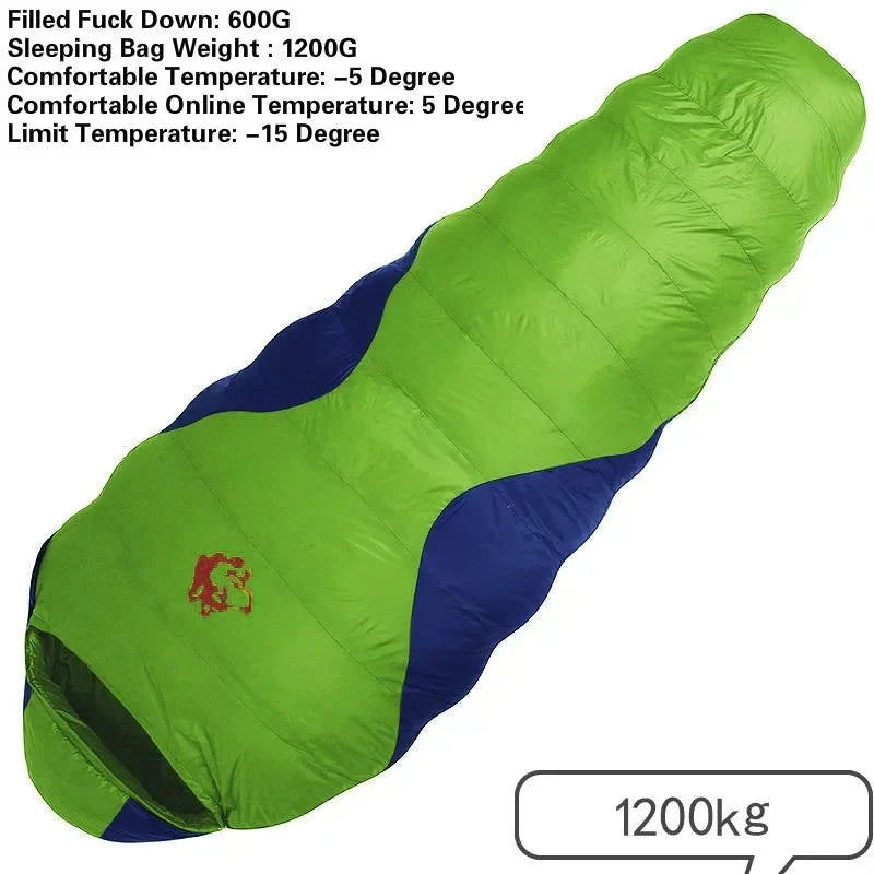 JUNGLE KING CY660 4 Seasons 3 Kinds of Thickness Camping Travel Hiking White Duck Down Feather Filled Mummy Down Sleeping Bags Beargoods