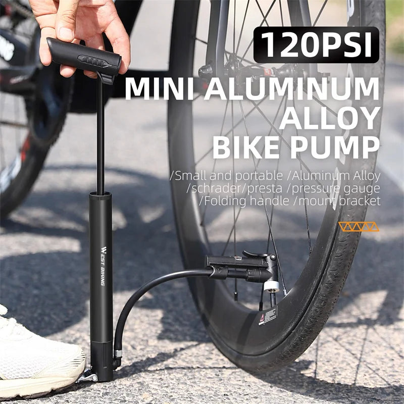 120 PSI Bicycle Pump with Gauge Beargoods