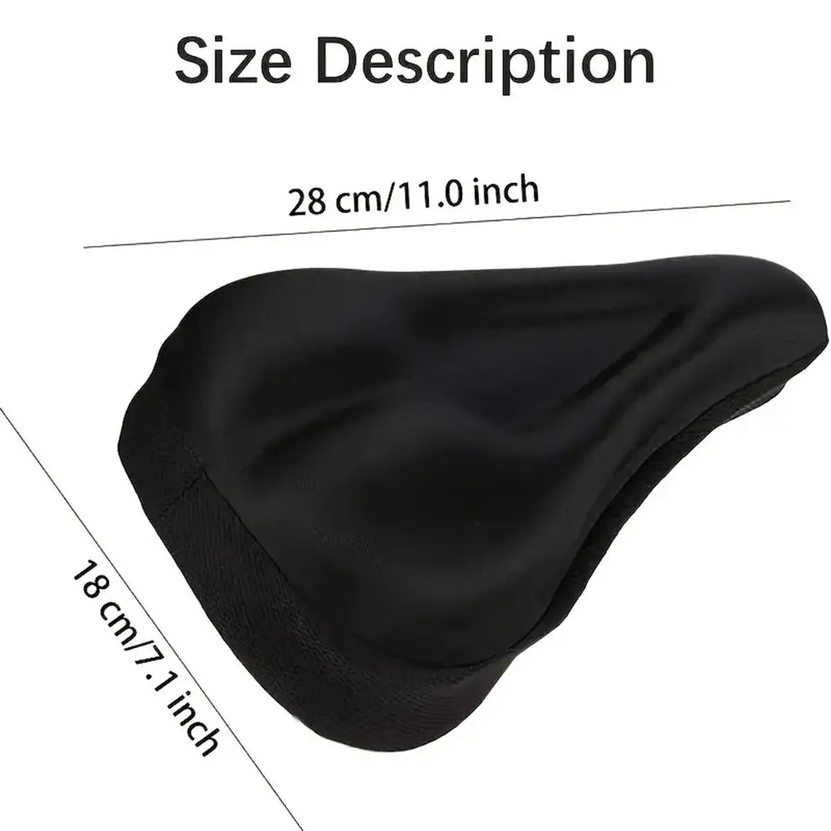 Gel Padded Bike Seat Cushion, Soft Gel Pad Bicycle Saddle Cover for Men & Women, Indoor Outdoor Cycling Comfort Accessory Beargoods