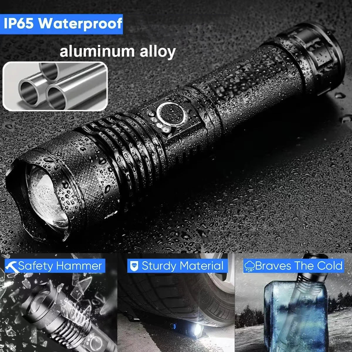 High Power Rechargeable LED Tactical Flashlight Beargoods