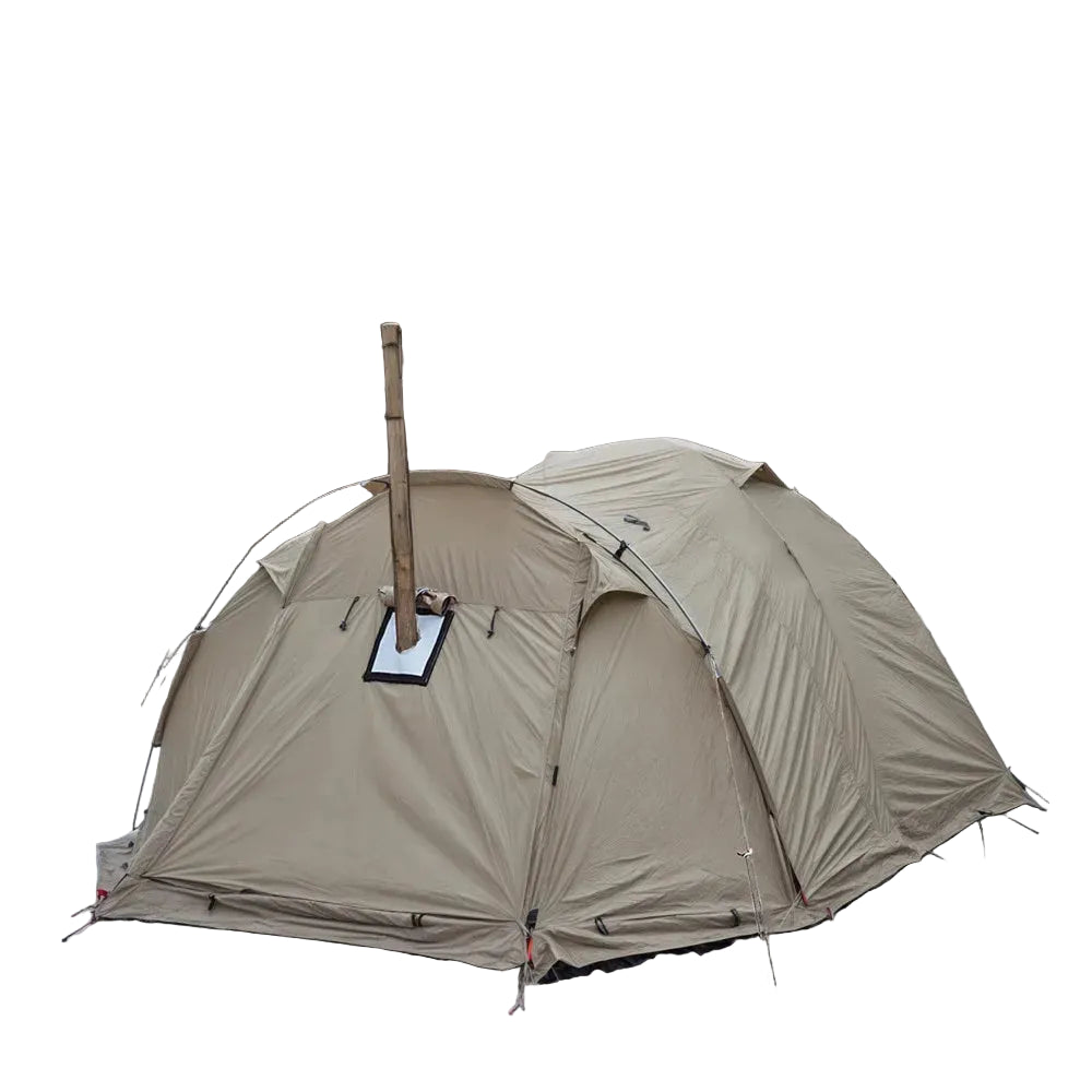 Fireproof 2 Person Winter Tent Hot Tent Waterproof Tunnel Dome Tent with Stove Jack and Snow Skirt for Camping Hiking 4 Season Beargoods