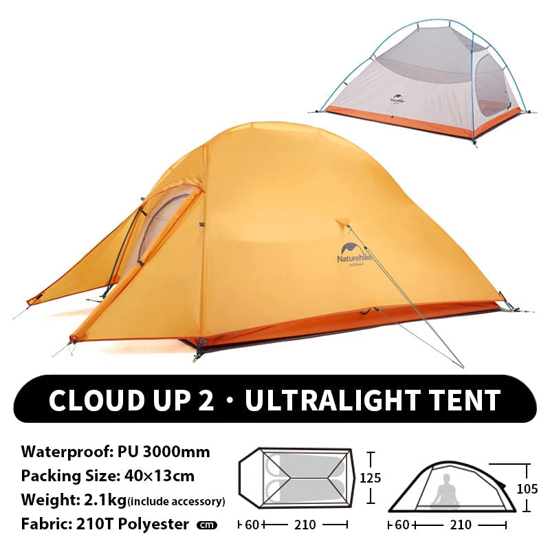 Naturehike Cloud Up 1 2 3 Person Camping Tent Ultralight Waterproof Trekking Tents Hiking Backpacking Shelter Tent Travel Tent Beargoods