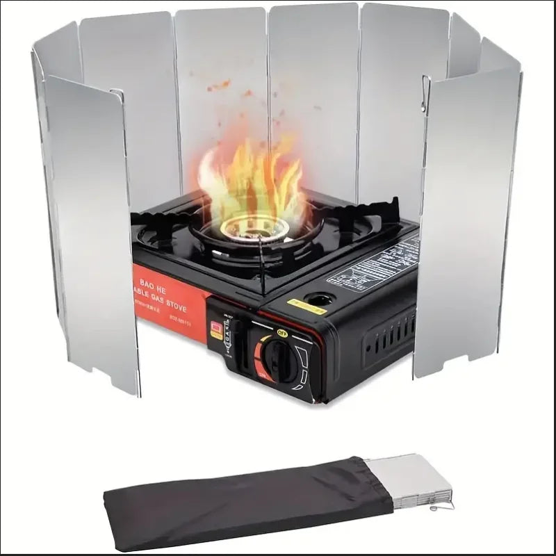 8 Plates / 10 Plates Aluminum Alloy Stove Windscreen, Ultralight Foldable Stove Windshield, Suitable For Outdoor Camping, Picnic Beargoods