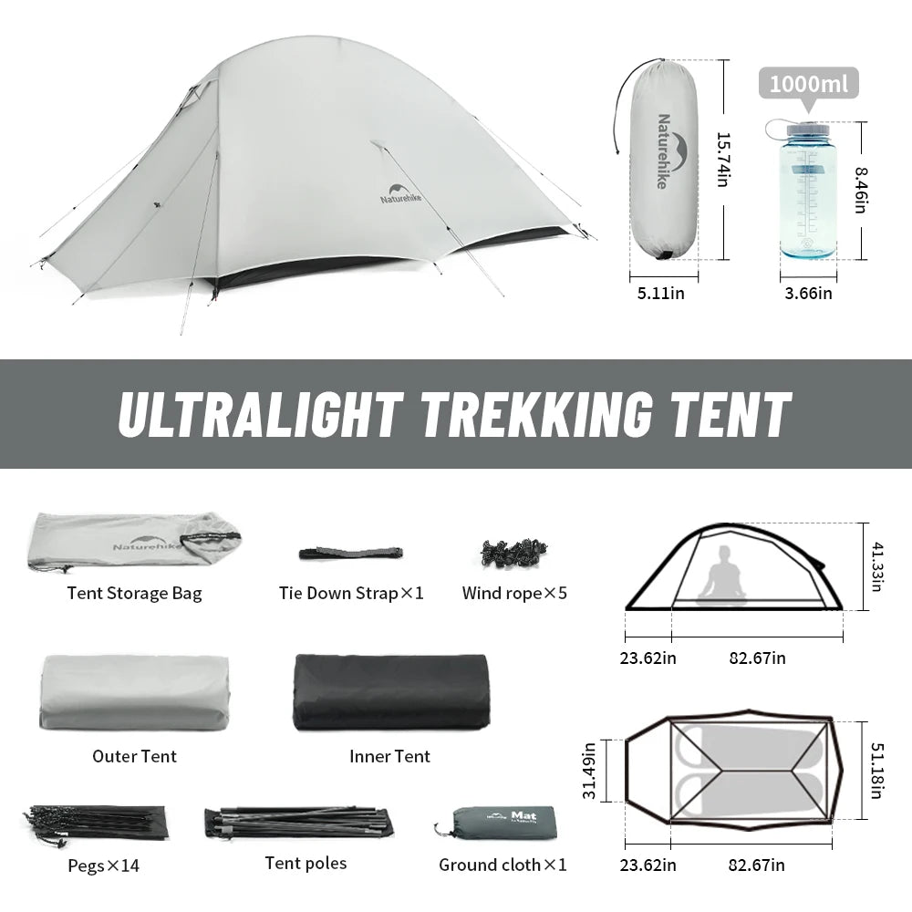 Cloud Up UL Camping Tent Ultralight 15D Quick Build Beargoods