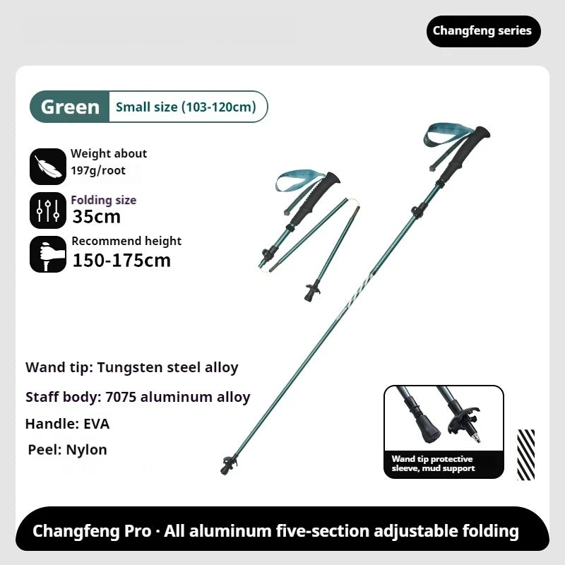 5-Section Carbon Fibre/Aluminium Alloy Folding Stick Beargoods