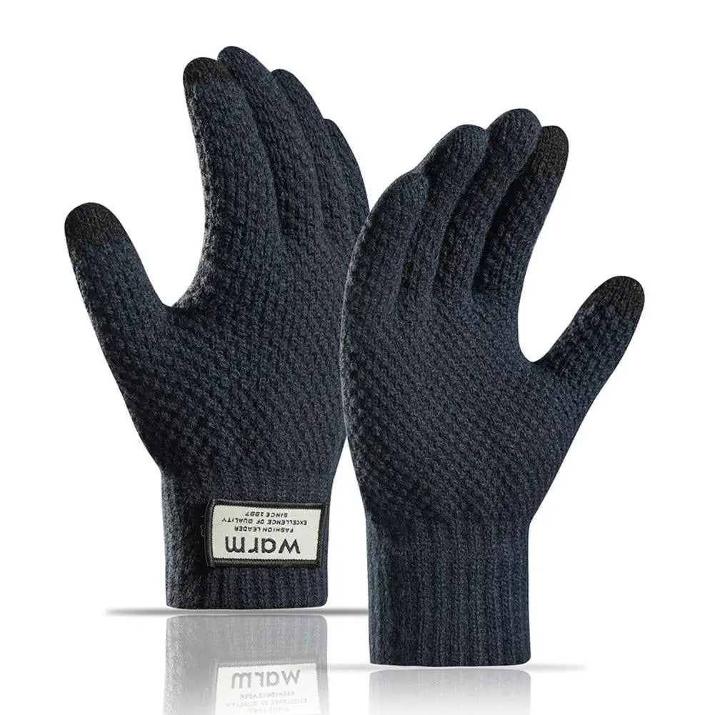 Thermal Winter Gloves For Men Thickened Warm Fleece Lined Anti-Slip Touch Screen Thermal Windproof Cycling Gloves Beargoods