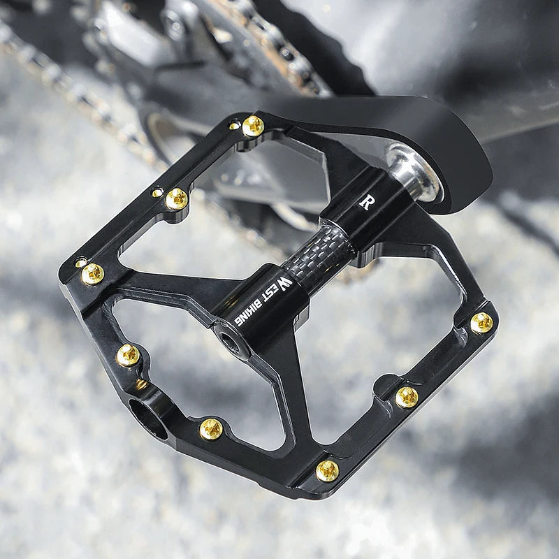 WEST BIKING Bike Pedals MTB Flat Bicycle Pedals 9/16'' Lightweight Road Bike Pedals Carbon Fiber Sealed Bearing Platform Pedals Beargoods