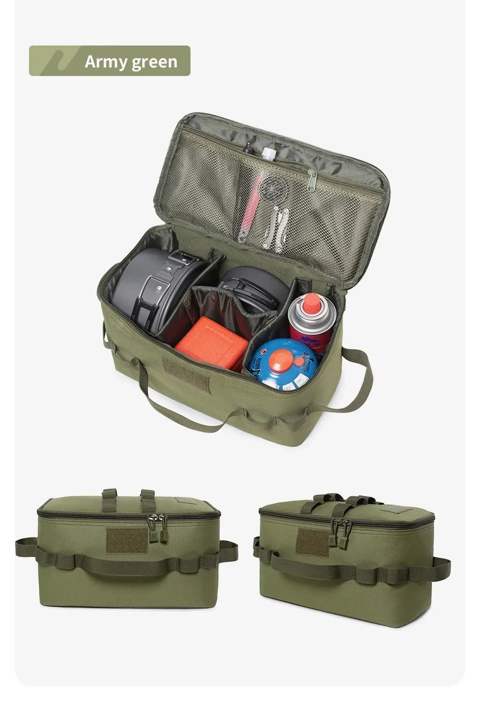 Outdoor Camping Gas Tank Storage Bag Large Capacity Ground Nail Tool Bag Gas Canister Picnic Cookware Utensils Kit Bag Beargoods