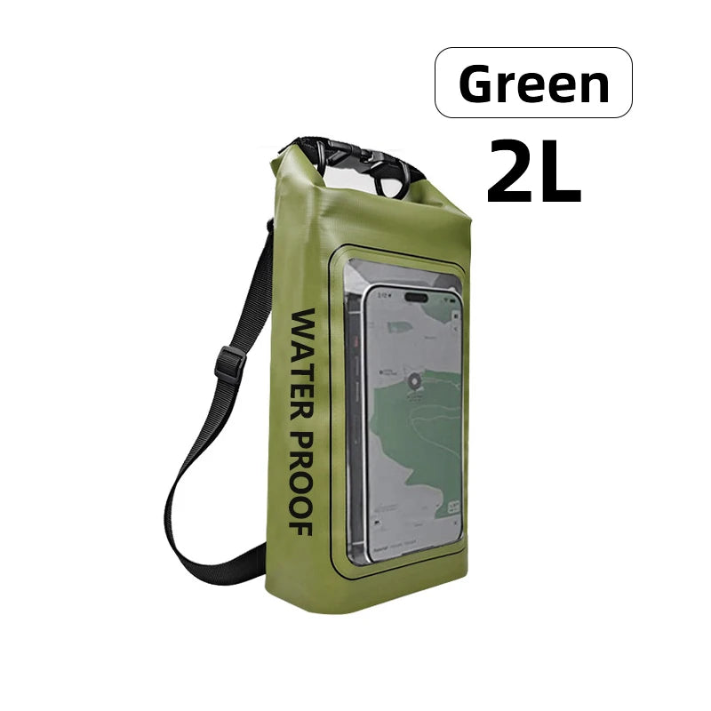 2L/5L PVC Swimming Waterproof Bag,Mobile Phone Waterproof Dry Bag for Trekking Drifting Rafting Surfing Boating Storage Bag Beargoods
