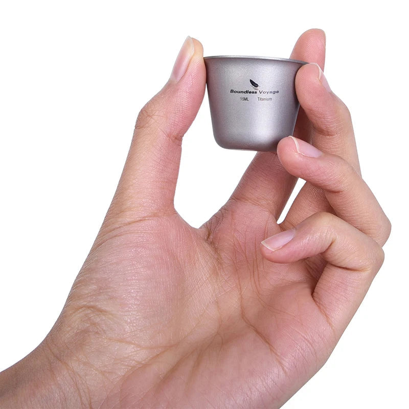 Boundless Voyage 3pcs Titanium Cup Set Mini Wine Glasses for Outdoor Camping Picnic Drinkware Tea Sake Mugs Party Flask Flagon Beargoods