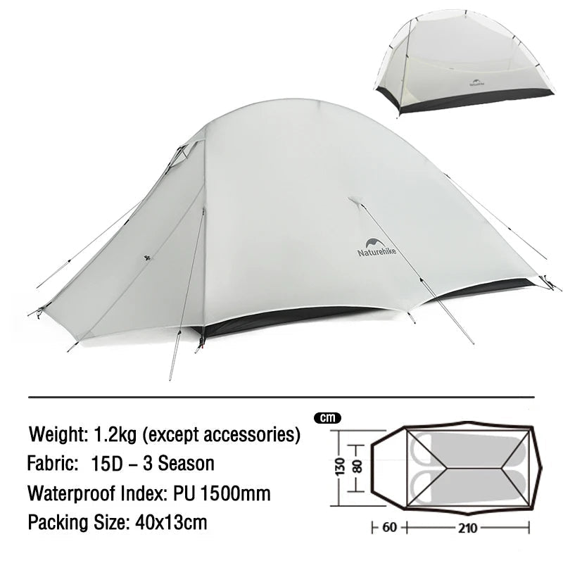Cloud Up UL Camping Tent Ultralight 15D Quick Build Beargoods