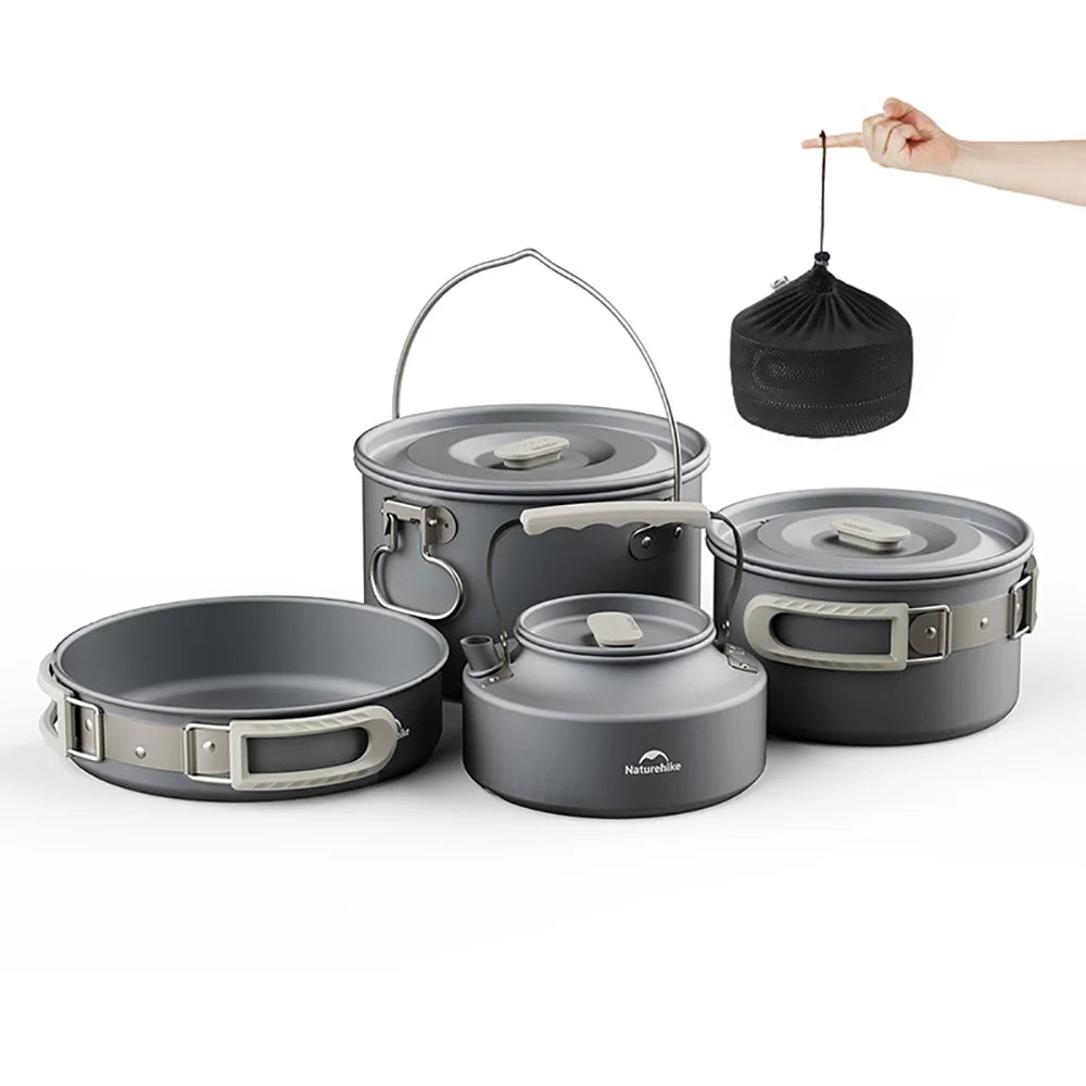 Camping Cookware Kit Frying Pan Portable Kettle Foldable Beargoods