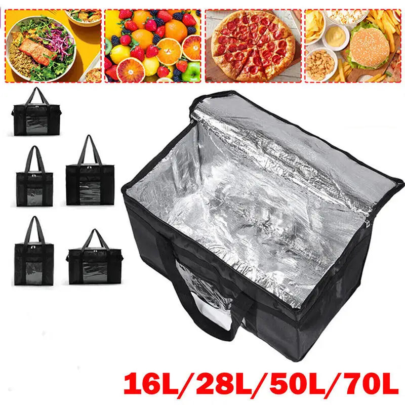 70L Insulated Thermal Cooler Bag Insulation To Keep Cold Large Capacity Portable Lunch Bag Zip Picnic Camping Tin Foil Food Bag Beargoods