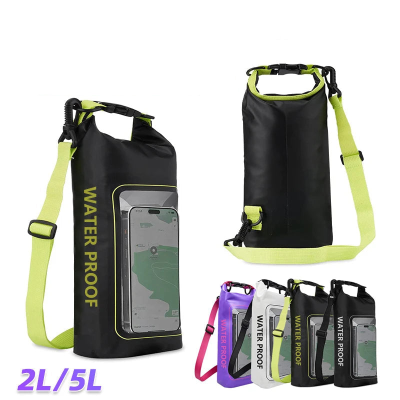 2L/5L PVC Swimming Waterproof Bag,Mobile Phone Waterproof Dry Bag for Trekking Drifting Rafting Surfing Boating Storage Bag Beargoods