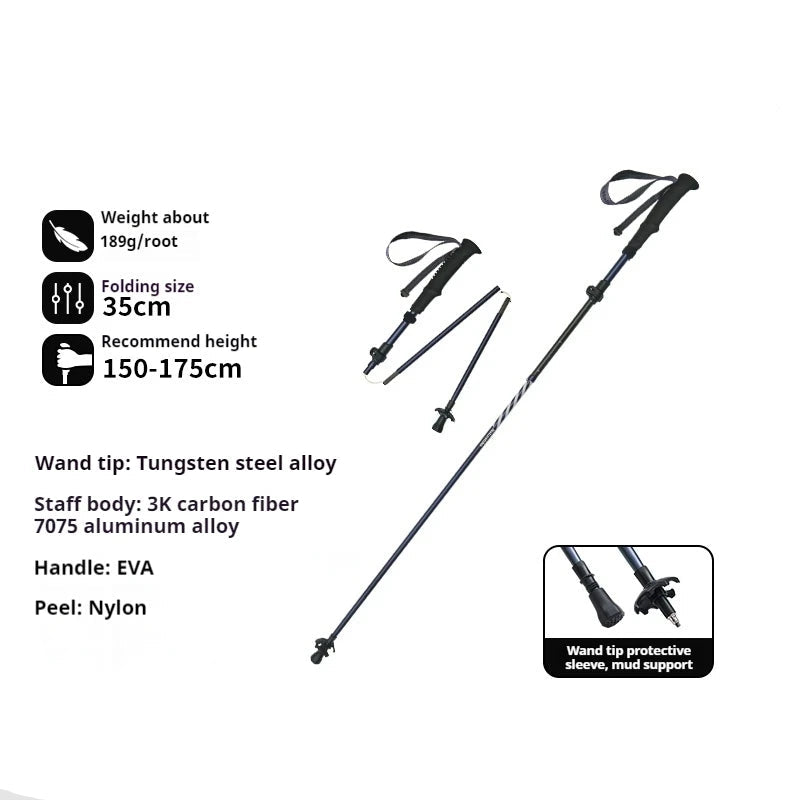 5-Section Carbon Fibre/Aluminium Alloy Folding Stick Beargoods