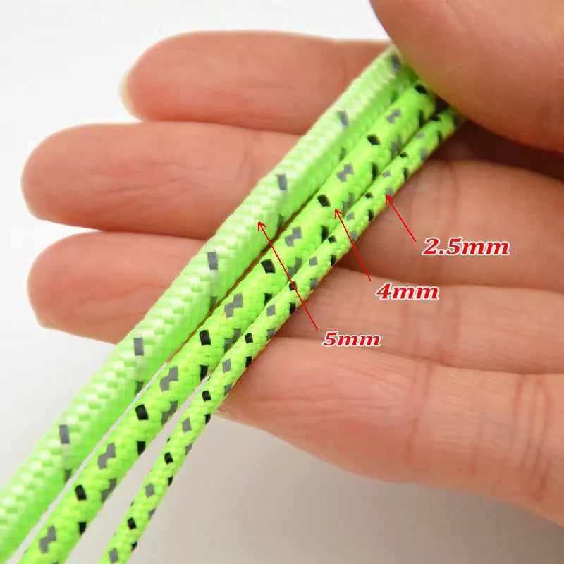 5M/10M/20M/50M Reflective Tent Rope Guylines Nylon Tent Line Cord Rescue Umbrella Paracord Rope Camping Hiking Tent Accessories Beargoods