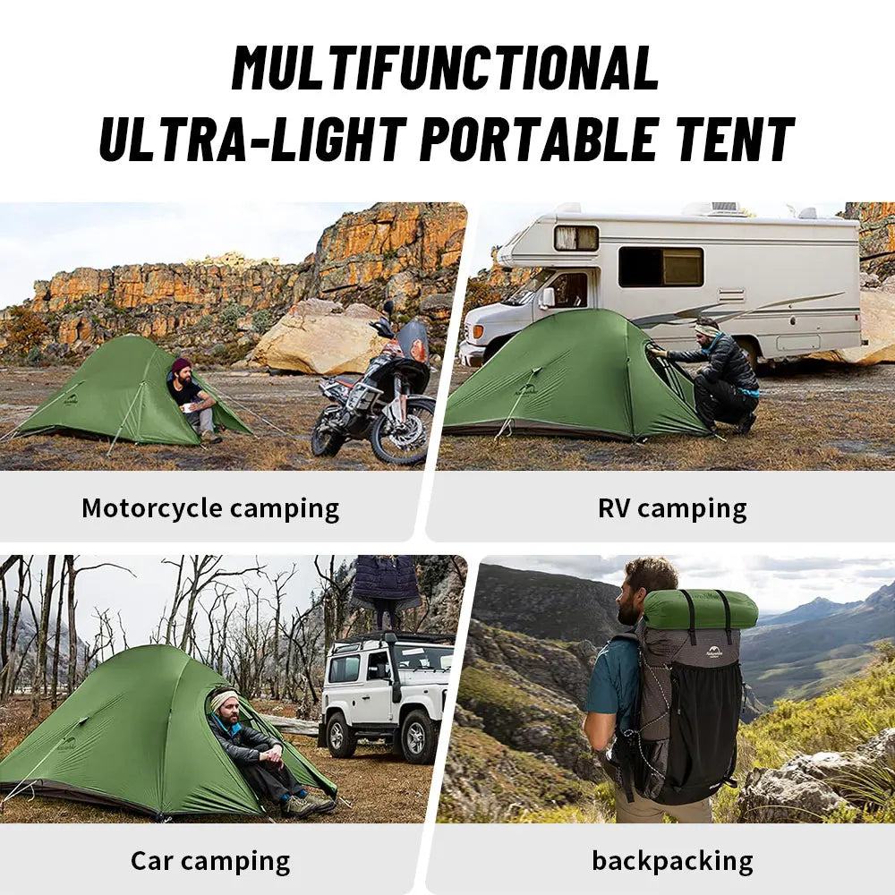 Naturehike Cloud Up 1 2 3 Person Camping Tent Ultralight Waterproof Trekking Tents Hiking Backpacking Shelter Tent Travel Tent Beargoods