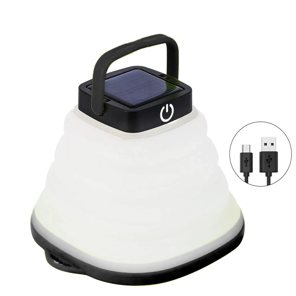IP68 Portable Lantern Collapsible Camping Light Solar Tent Lighting Outdoor USB Rechargeable Light Waterproof LED Fishing Lamp Beargoods