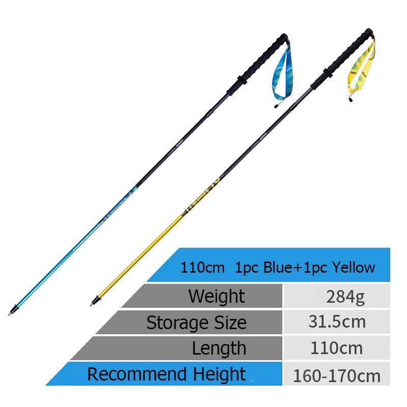 2pcs Ultralight Folding Carbon Fibre Hiking Pole Beargoods