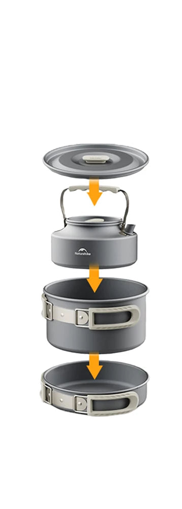 Camping Cookware Kit Frying Pan Portable Kettle Foldable Beargoods