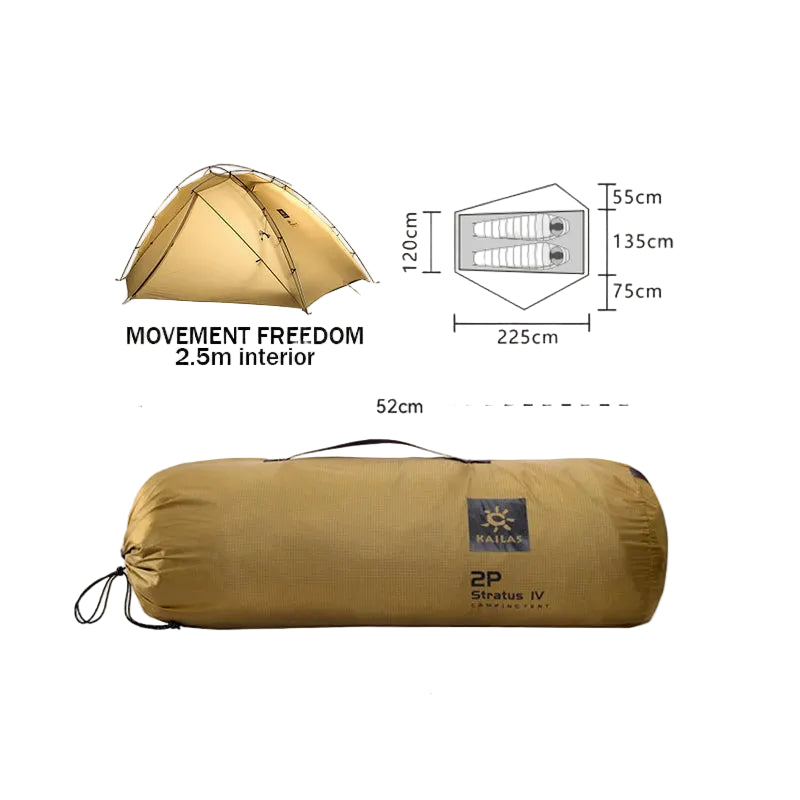 KAILAS STRATUS Ultralight Backpacking Tent 2 Person Double Layer Waterproof Windproof Camping Hiking Survival Tent KT2303102 Beargoods